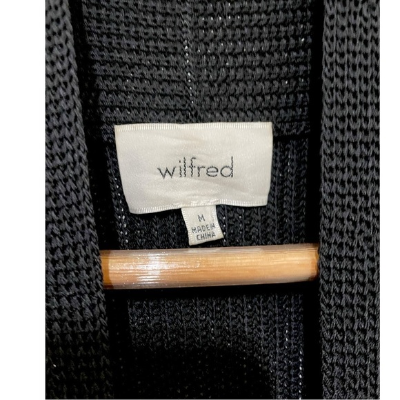 Gorgeous Aritzia Wilfred Long-line Woven Black Open Front Sweater, M - Picture 14 of 16